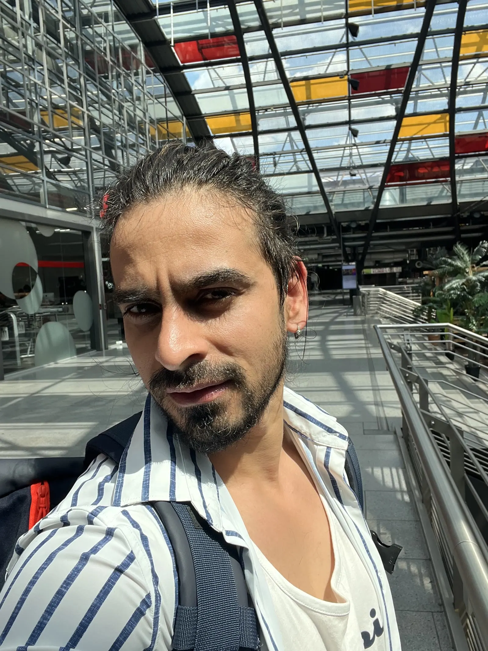 Vikas Kashyap in a glass-roofed hall